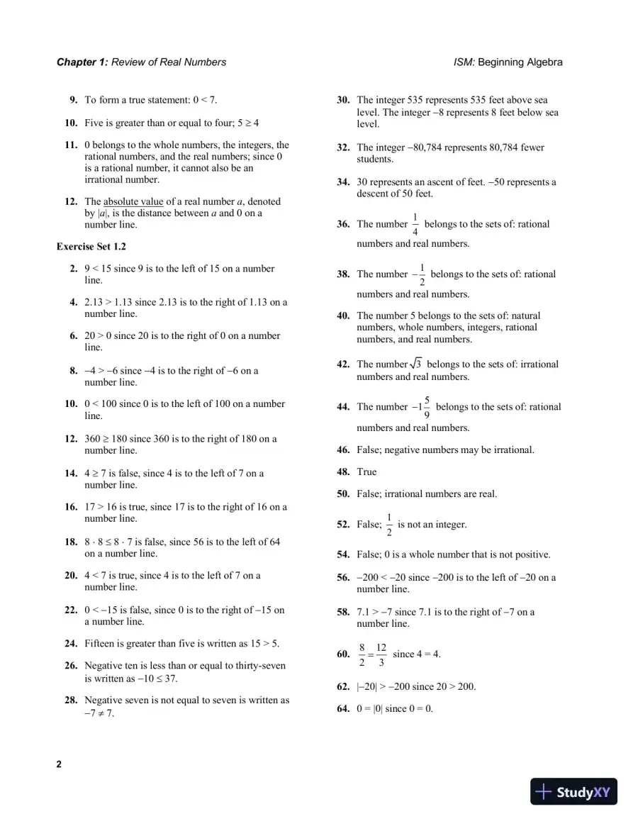 Solution Manual for Beginning Algebra, 7th Edition, page 5