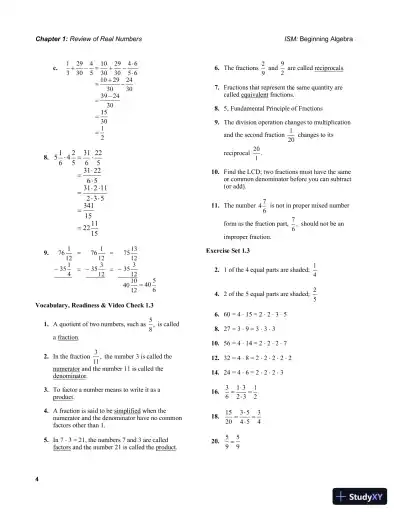 Solution Manual for Beginning Algebra, 7th Edition - Page 7 preview image