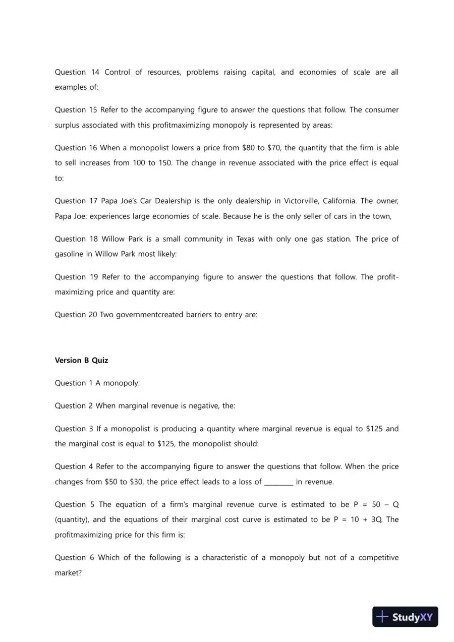 Liberty University ECON 213 Quiz 10 Complete Solutions Correct Answers Key, page 3