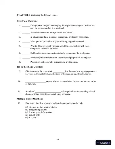 Technical Communication, 14th Edition Test Bank - Page 14 preview image
