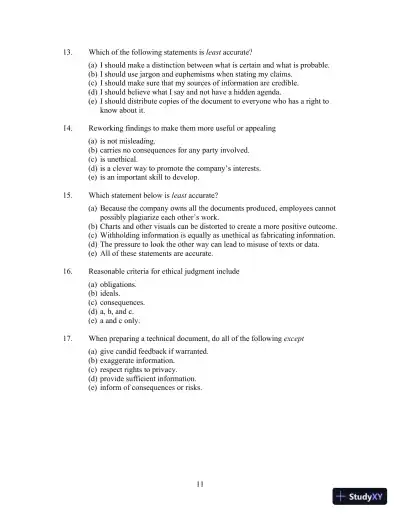Technical Communication, 14th Edition Test Bank - Page 15 preview image