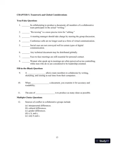Technical Communication, 14th Edition Test Bank - Page 17 preview image