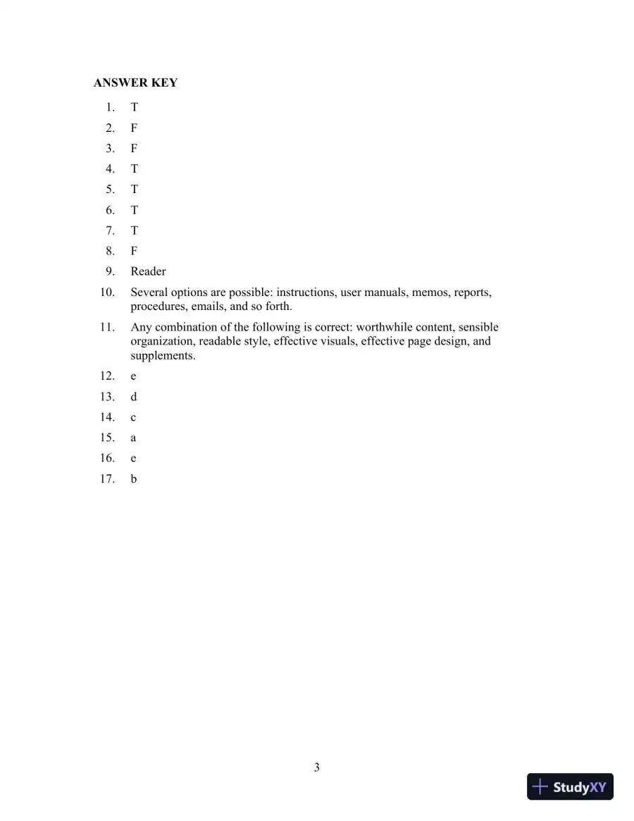 Technical Communication, 14th Edition Test Bank, page 7