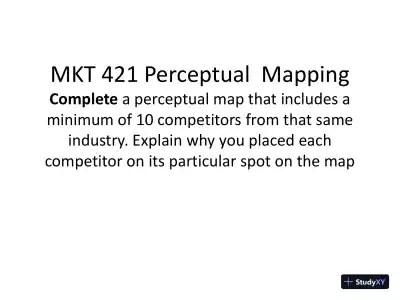 MKT 421 Perceptual Mapping Complete - Page 1 preview image