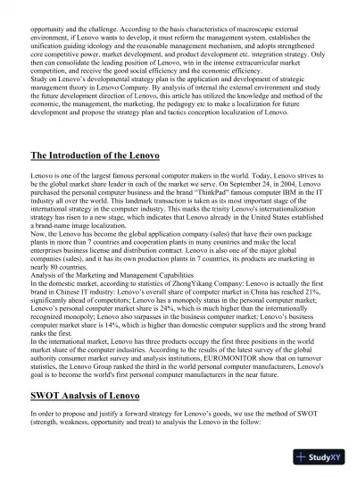 Developing a Marketing Strategy for a Multinational Company - Page 4 preview image