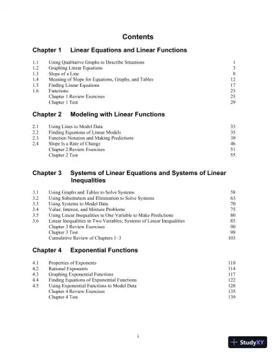 Solution Manual for Intermediate Algebra Functions and Authentic Applications, 6th Edition - Page 3 preview image