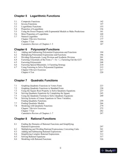 Solution Manual for Intermediate Algebra Functions and Authentic Applications, 6th Edition - Page 4 preview image