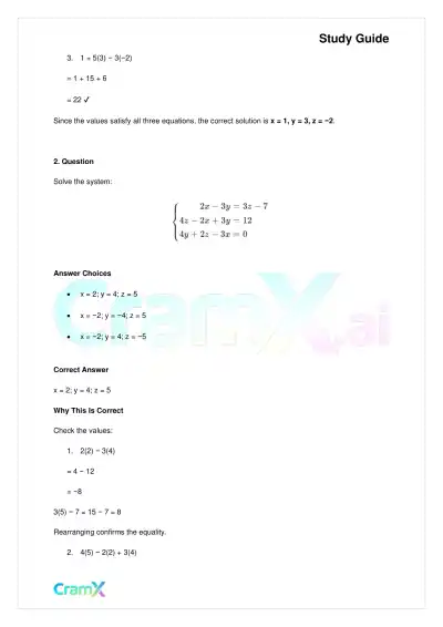 Algebra II - Linear Equations in Three Variables - Page 2 preview image