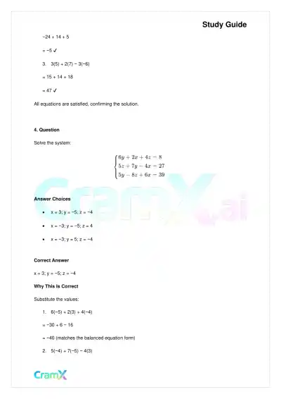 Algebra II - Linear Equations in Three Variables - Page 4 preview image