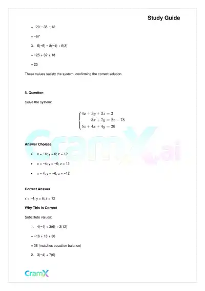 Algebra II - Linear Equations in Three Variables - Page 5 preview image