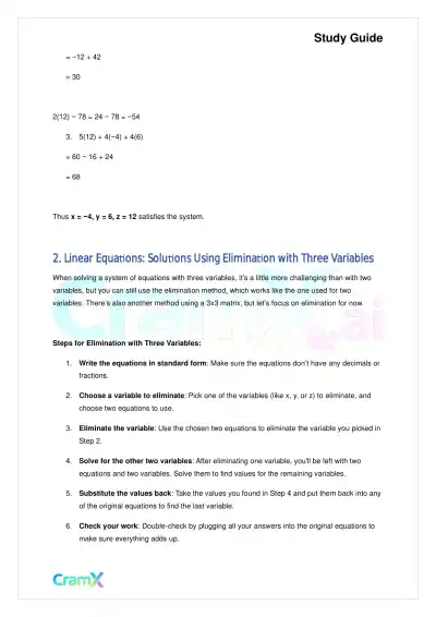 Algebra II - Linear Equations in Three Variables - Page 6 preview image