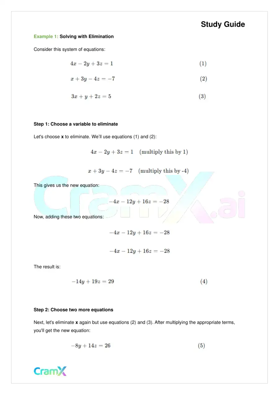 Algebra II - Linear Equations in Three Variables, page 7
