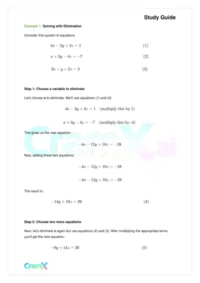 Algebra II - Linear Equations in Three Variables - Page 7 preview image