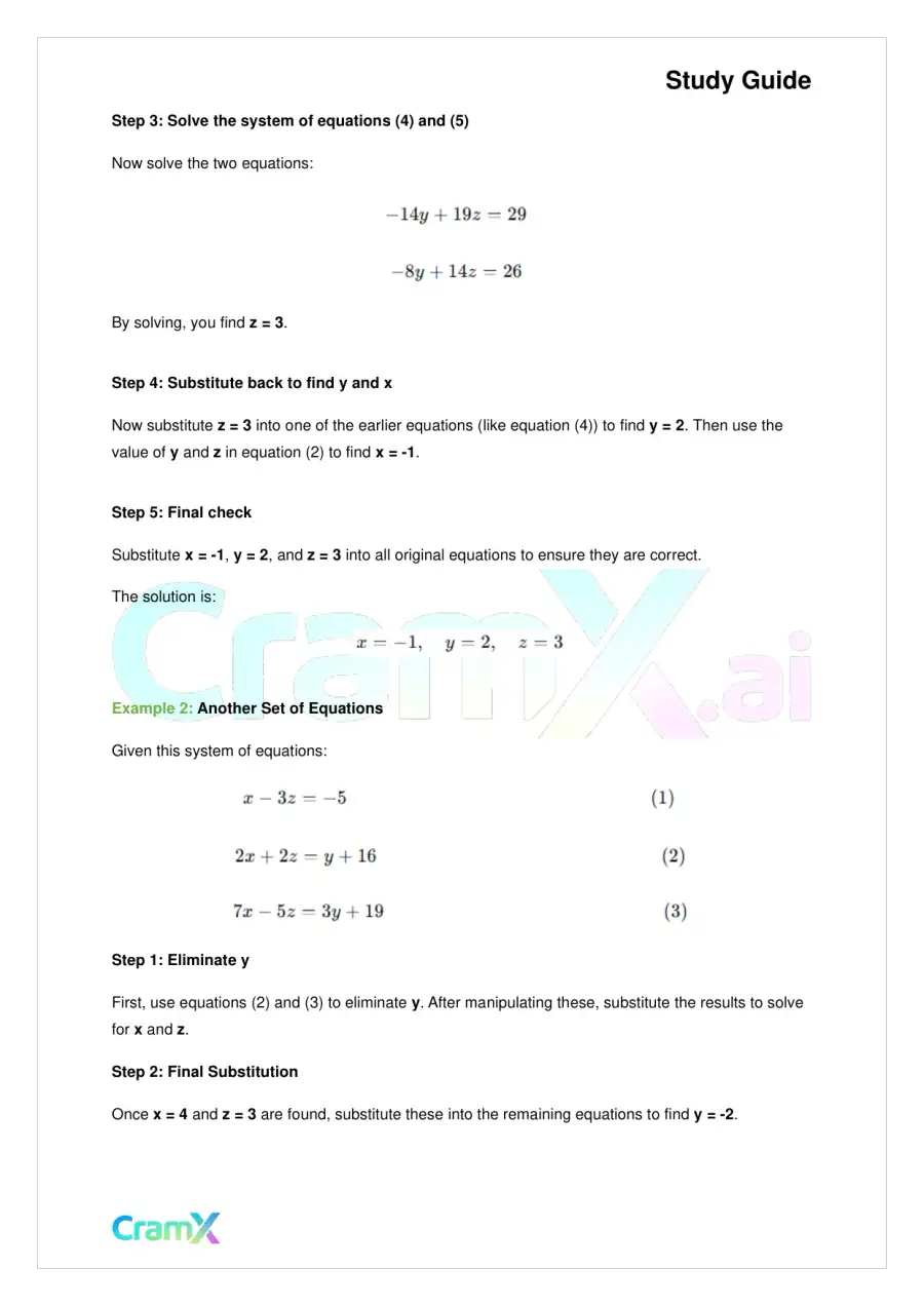 Algebra II - Linear Equations in Three Variables, page 8