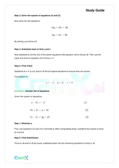 Algebra II - Linear Equations in Three Variables - Page 8 preview image