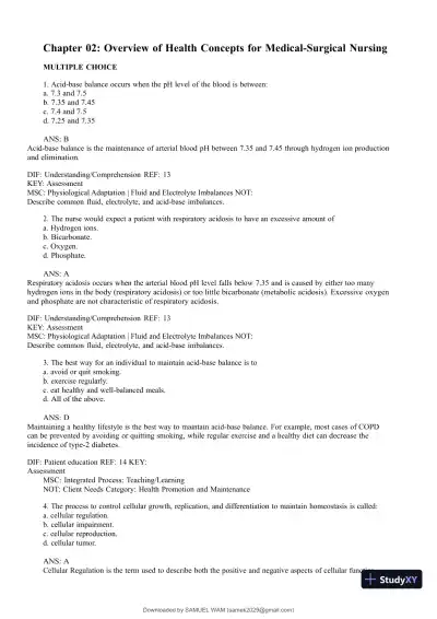 Test Bank for Medical-Surgical Nursing: Concepts for Interprofessional Collaborative Care, 9th Edition (Chapters 1-74) - Page 11 preview image