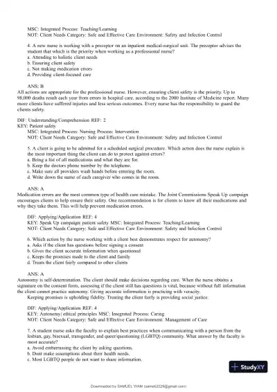 Test Bank for Medical-Surgical Nursing: Concepts for Interprofessional Collaborative Care, 9th Edition (Chapters 1-74) - Page 7 preview image