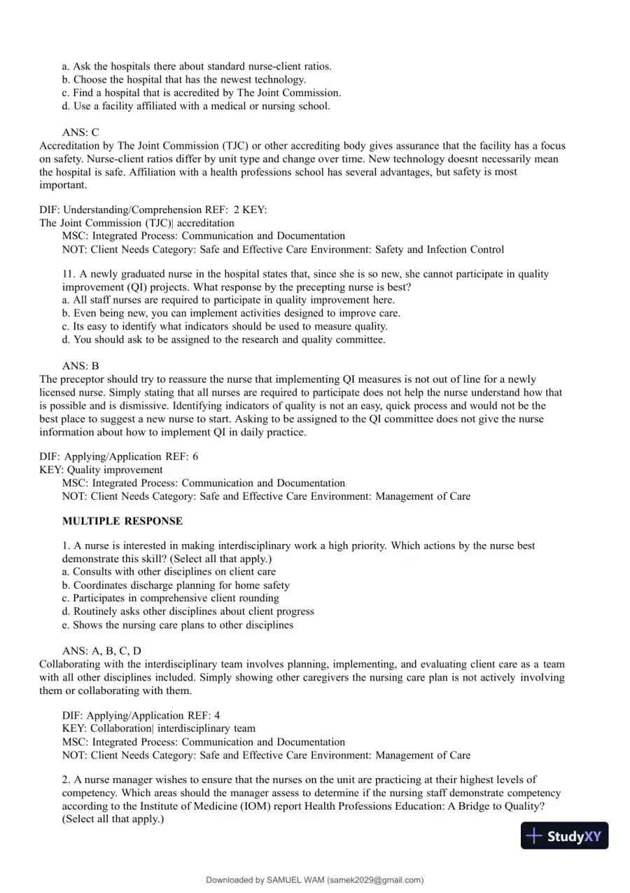 Test Bank for Medical-Surgical Nursing: Concepts for Interprofessional Collaborative Care, 9th Edition (Chapters 1-74), page 9