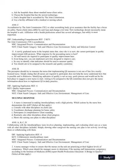 Test Bank for Medical-Surgical Nursing: Concepts for Interprofessional Collaborative Care, 9th Edition (Chapters 1-74) - Page 9 preview image