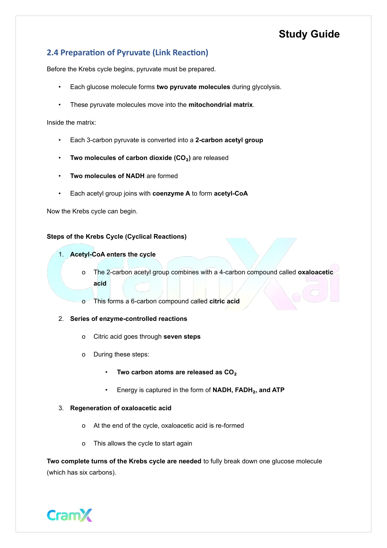 Plant Biology - Respiration - Page 5 preview image