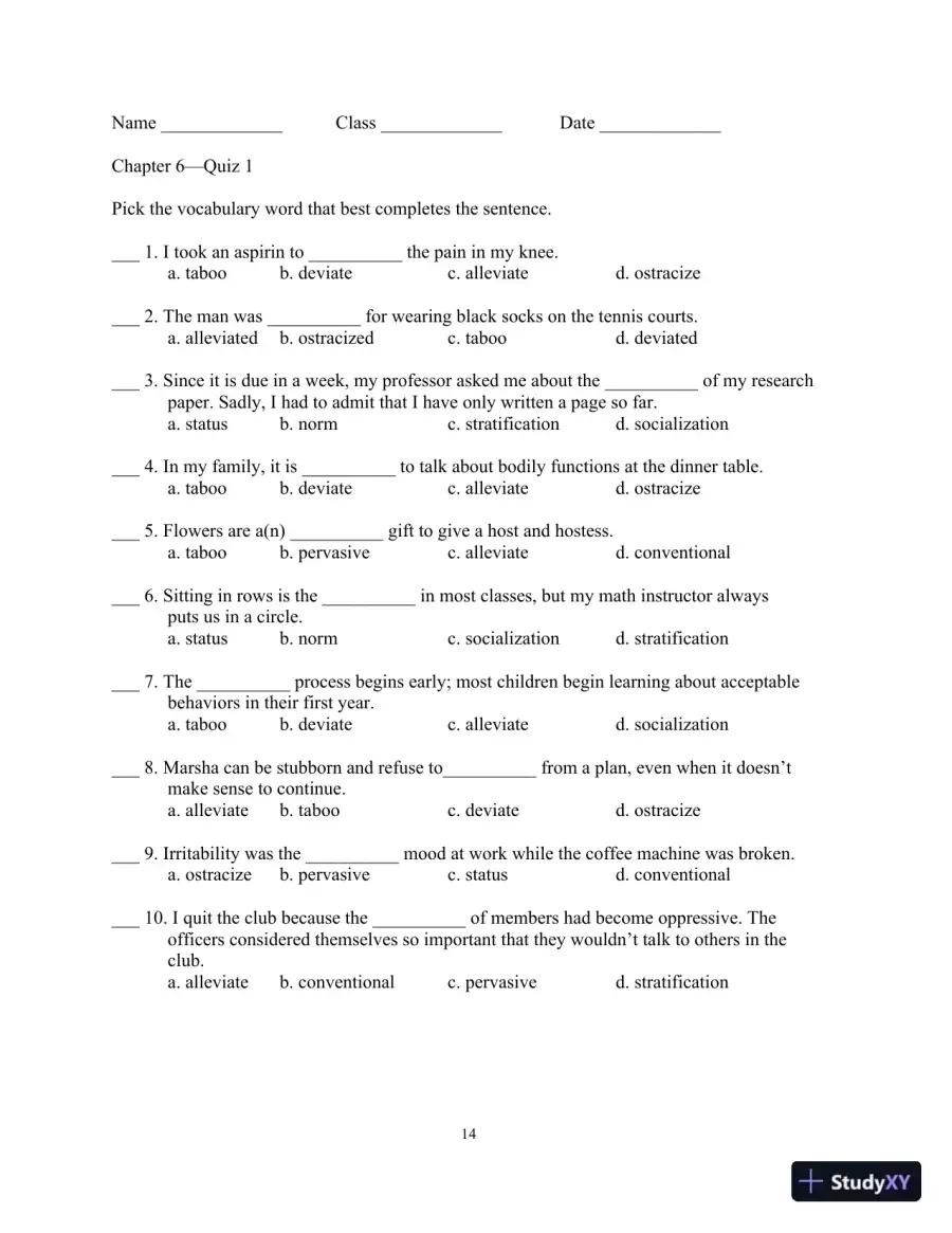 Test Bank for Academic Vocabulary: Academic Words , 6th Edition, page 18