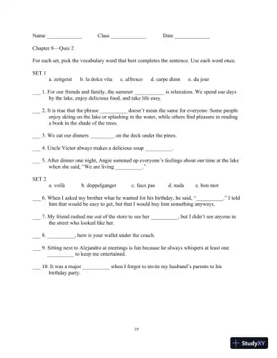 Test Bank for Academic Vocabulary: Academic Words , 6th Edition - Page 23 preview image