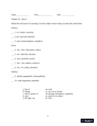 Test Bank for Academic Vocabulary: Academic Words , 6th Edition - Page 27 preview image