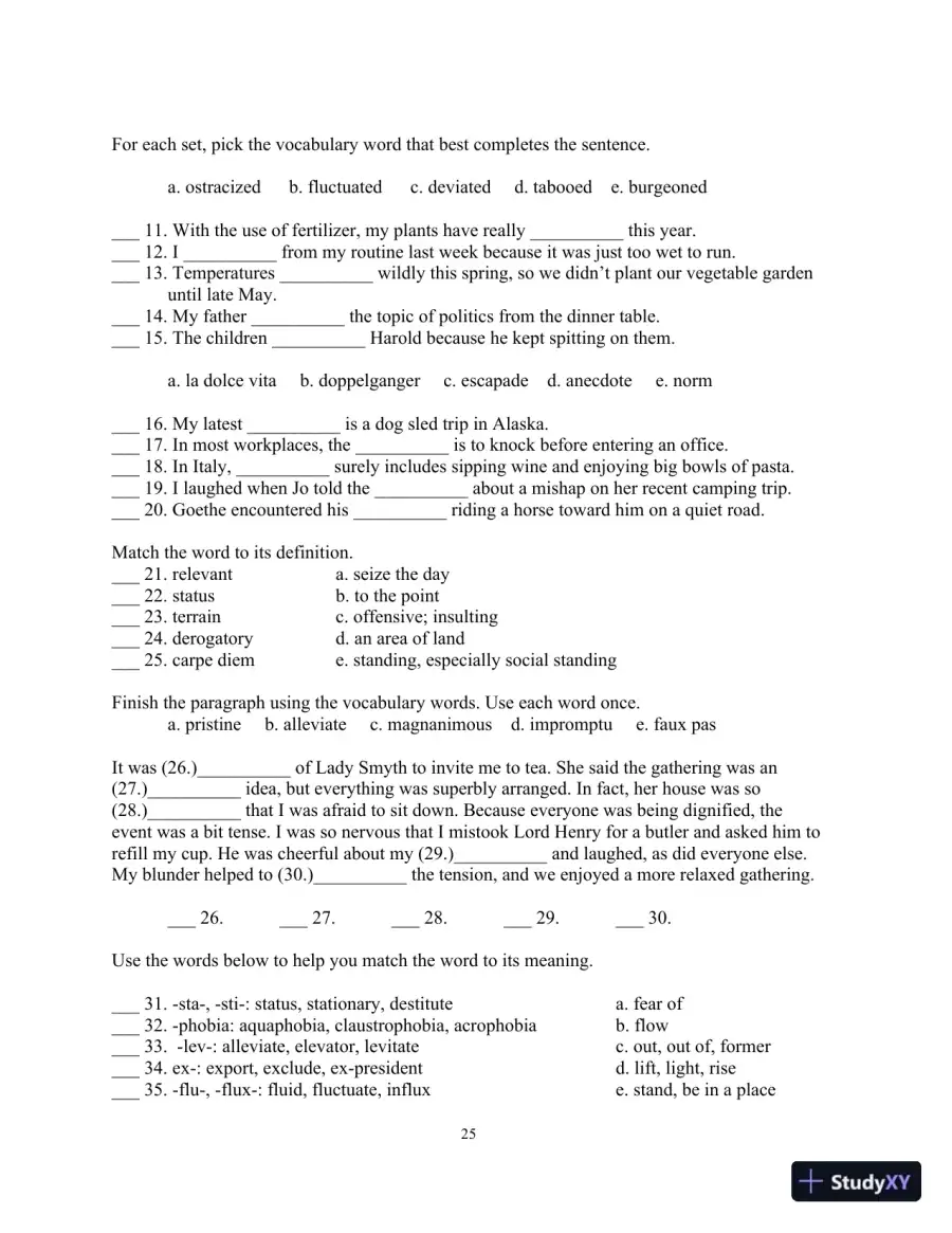 Test Bank for Academic Vocabulary: Academic Words , 6th Edition, page 29