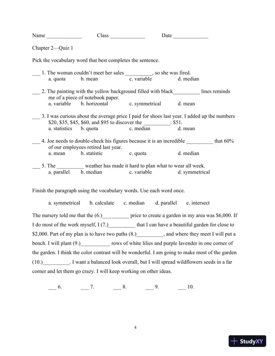 Test Bank for Academic Vocabulary: Academic Words , 6th Edition, page 8