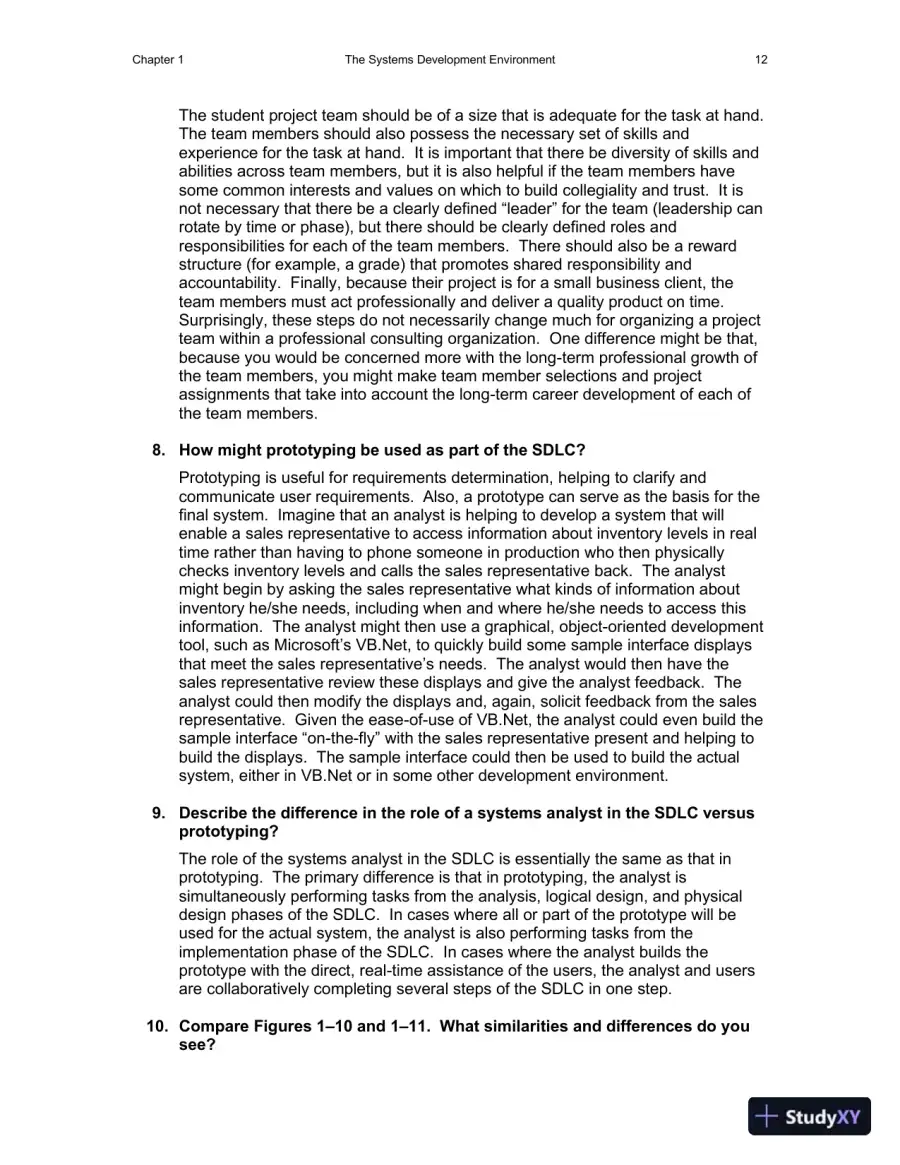 Solution Manual for Essentials of System Analysis and Design, 4th Edition, page 13
