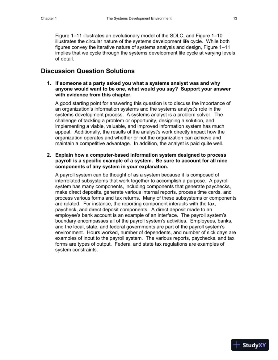 Solution Manual for Essentials of System Analysis and Design, 4th Edition, page 14