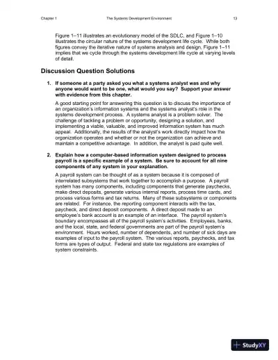 Solution Manual for Essentials of System Analysis and Design, 4th Edition - Page 14 preview image