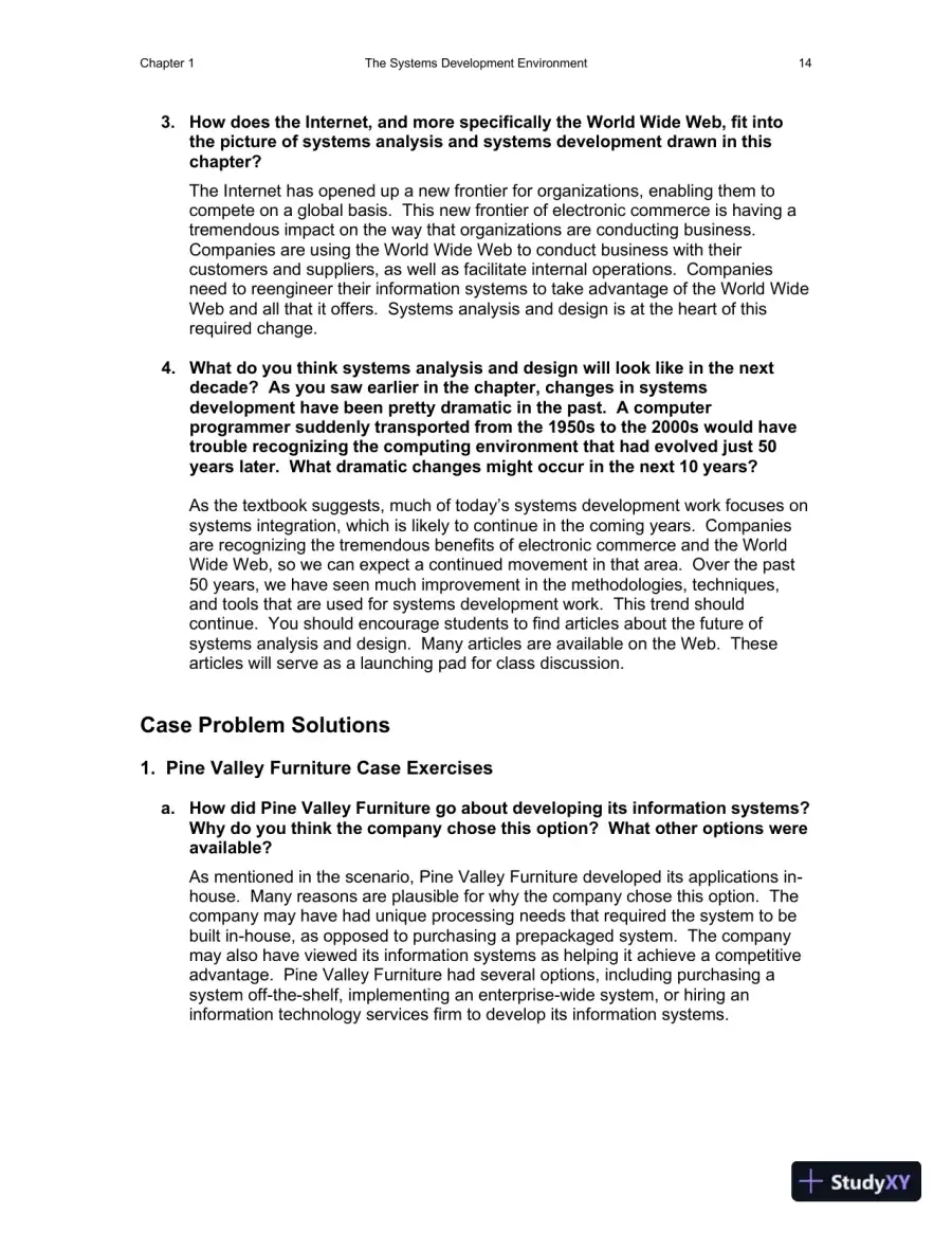 Solution Manual for Essentials of System Analysis and Design, 4th Edition, page 15