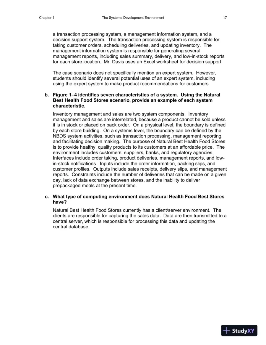 Solution Manual for Essentials of System Analysis and Design, 4th Edition, page 18