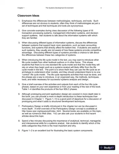 Solution Manual for Essentials of System Analysis and Design, 4th Edition - Page 3 preview image