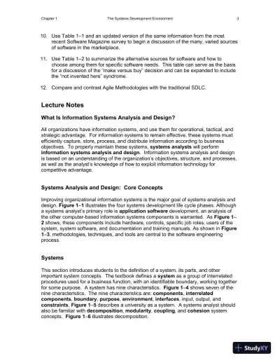 Solution Manual for Essentials of System Analysis and Design, 4th Edition - Page 4 preview image