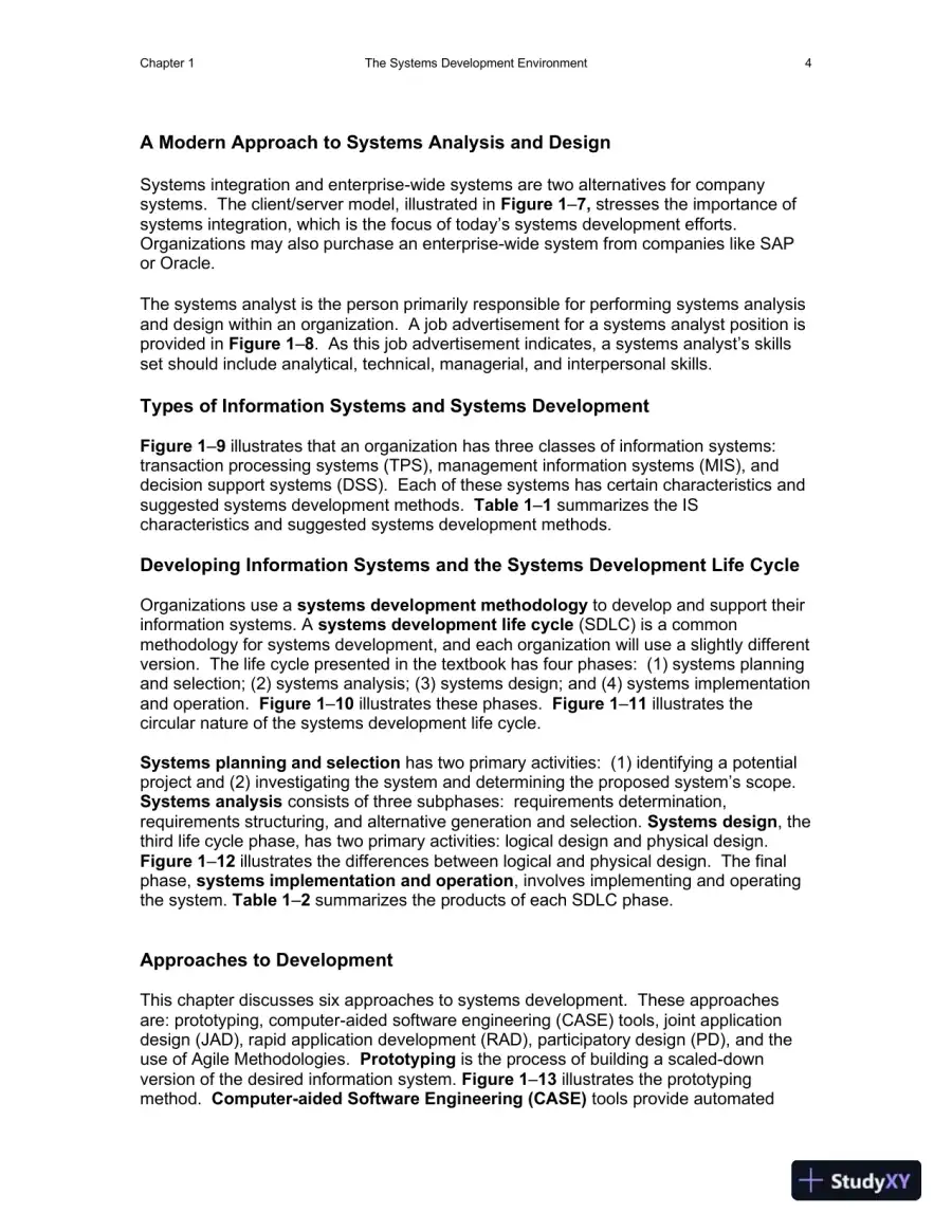 Solution Manual for Essentials of System Analysis and Design, 4th Edition, page 5