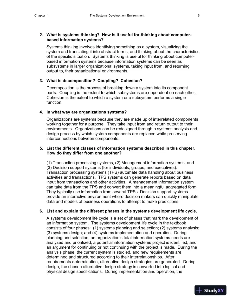 Solution Manual for Essentials of System Analysis and Design, 4th Edition, page 7