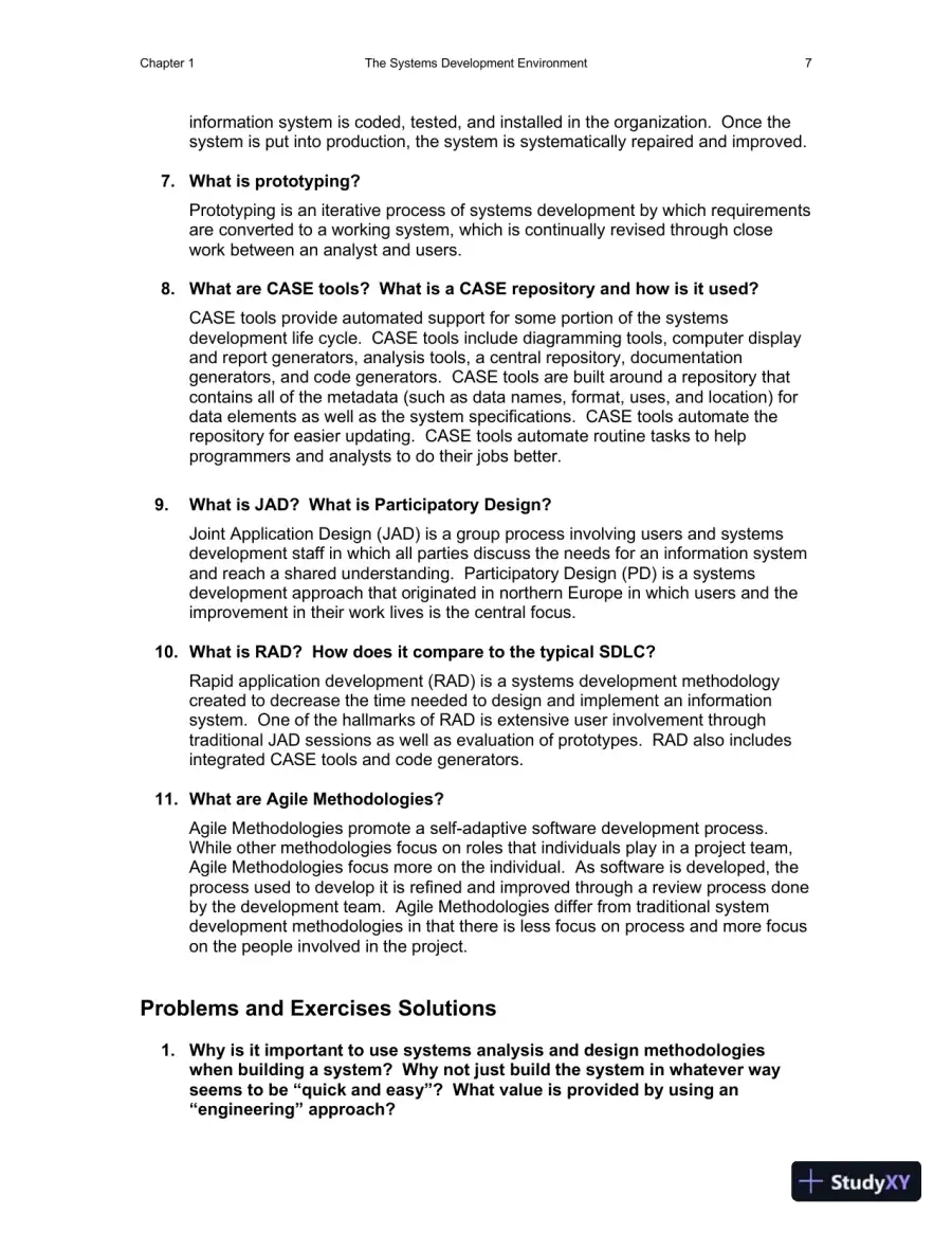 Solution Manual for Essentials of System Analysis and Design, 4th Edition, page 8