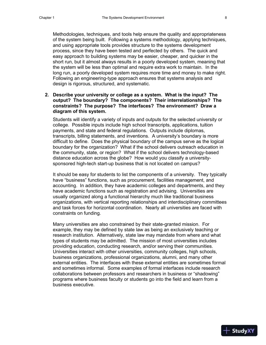 Solution Manual for Essentials of System Analysis and Design, 4th Edition, page 9