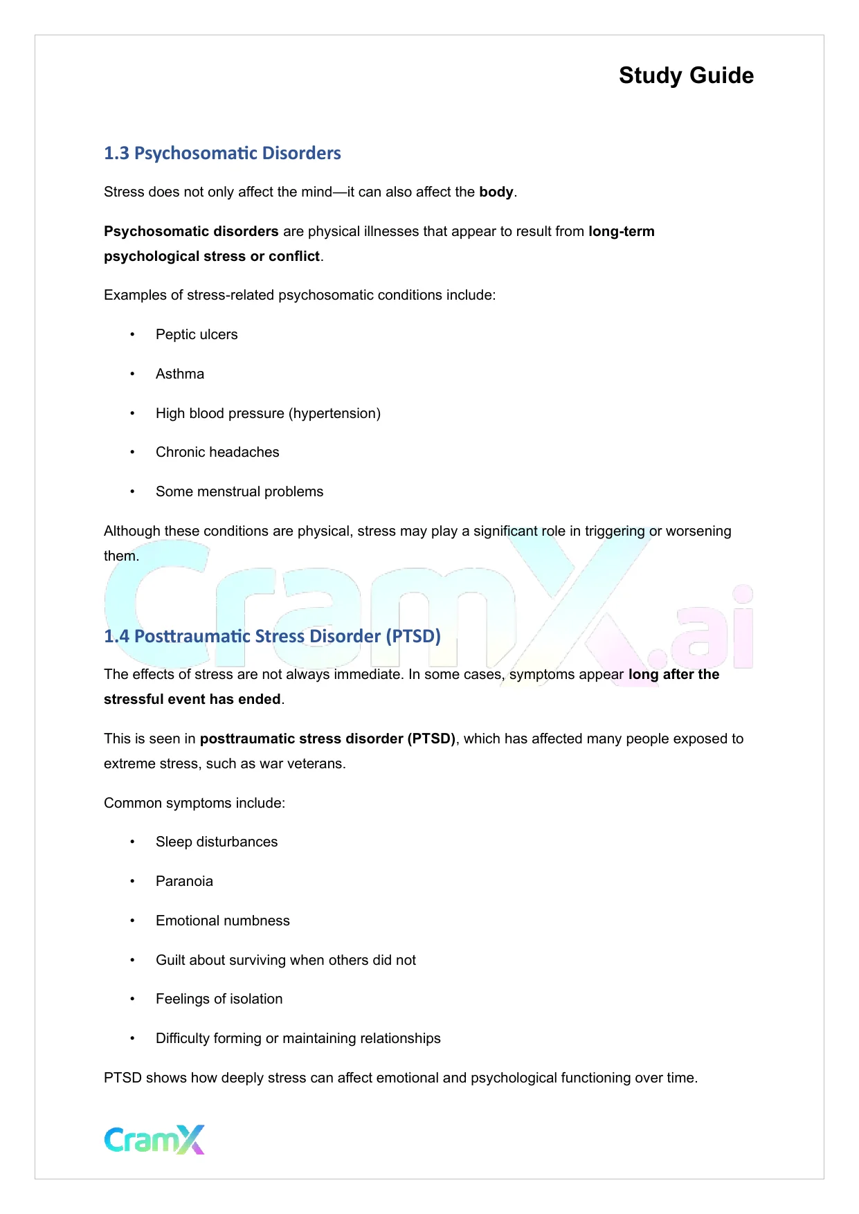 Psychology - Psychology Stress and Health - Page 2 preview image
