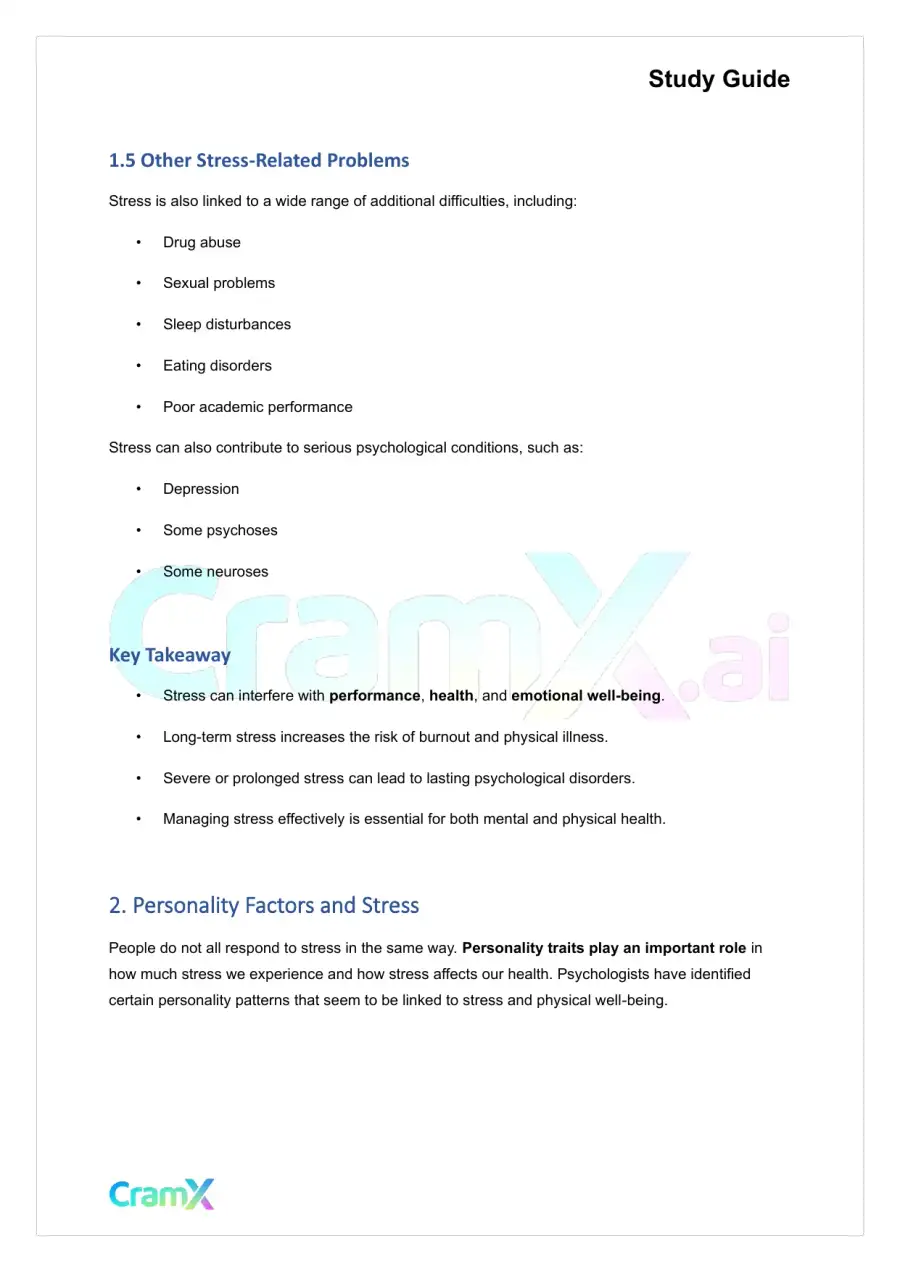 Psychology - Psychology Stress and Health, page 3