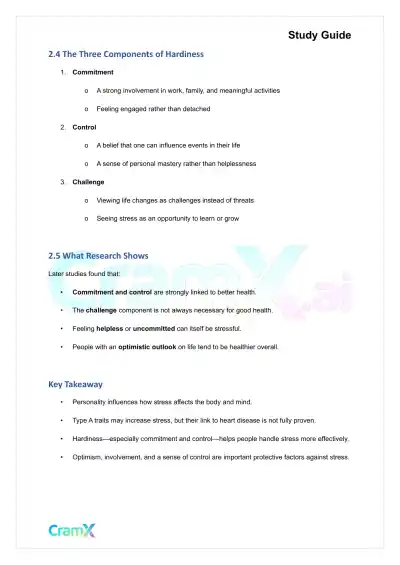 Psychology - Psychology Stress and Health - Page 5 preview image