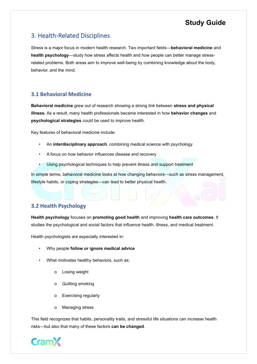 Psychology - Psychology Stress and Health, page 6