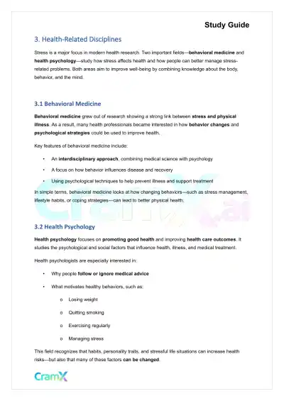 Psychology - Psychology Stress and Health - Page 6 preview image