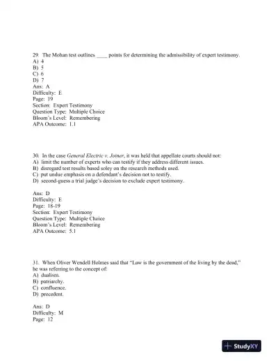 forensic and Legal Psychology Canadian Edition Test Bank - Page 16 preview image
