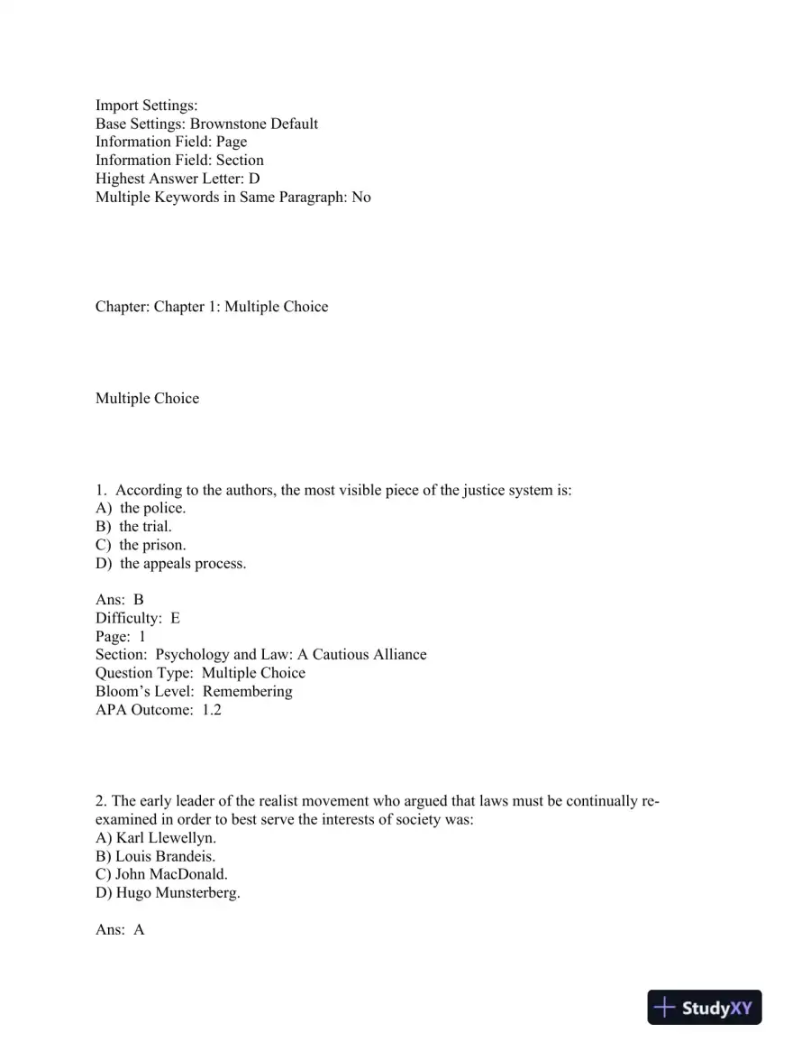 forensic and Legal Psychology Canadian Edition Test Bank, page 5