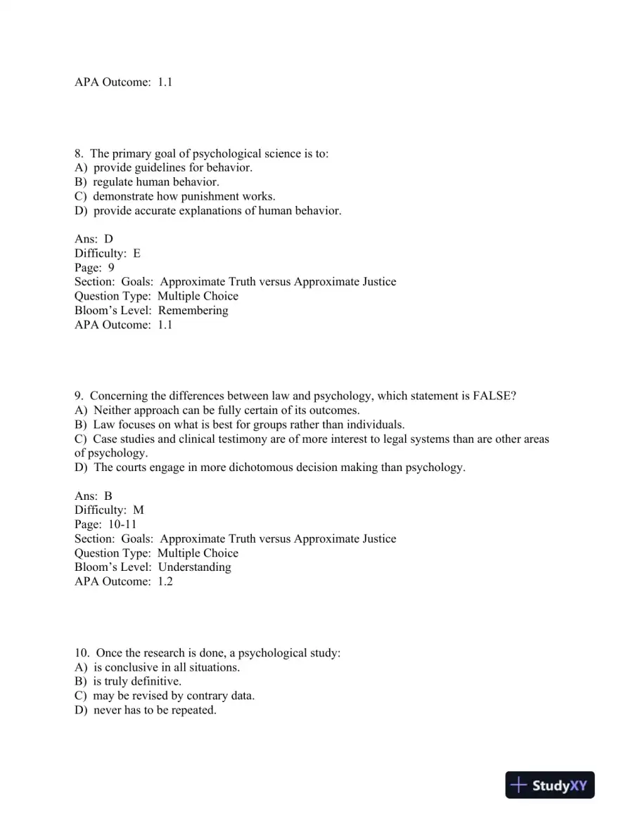 forensic and Legal Psychology Canadian Edition Test Bank, page 8