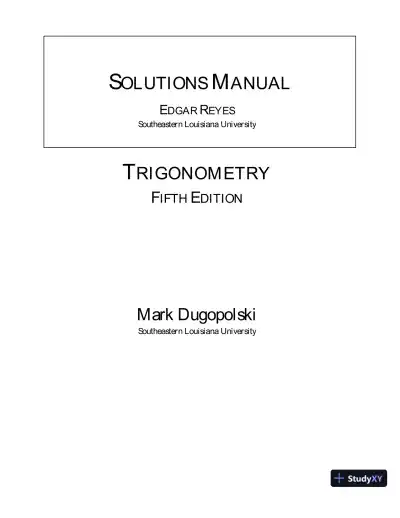 Solution Manual for Trigonometry, 5th Edition - Page 1 preview image