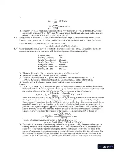 Solution Manual for Measurement and Detection of Radiation, 3rd Edition - Page 11 preview image
